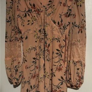 Floral Long Sleeve Midi Dress